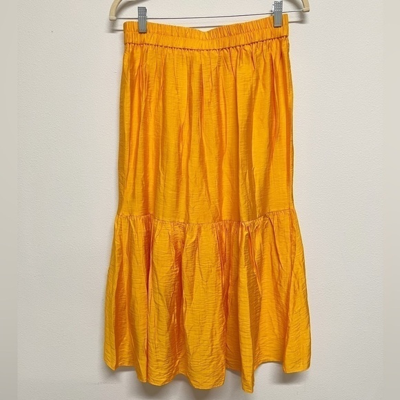 Sunburst Kiss Womens Bright Orange Ruffle High Low Tiered Maxi Skirt Size M - Picture 5 of 8